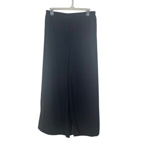 R&K Evening Black Wide Leg Sheer Overlay Pants Plus Size 18 Elastic Waist Flowy